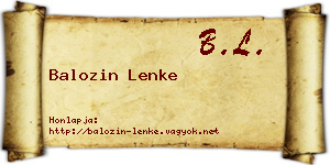 Balozin Lenke névjegykártya